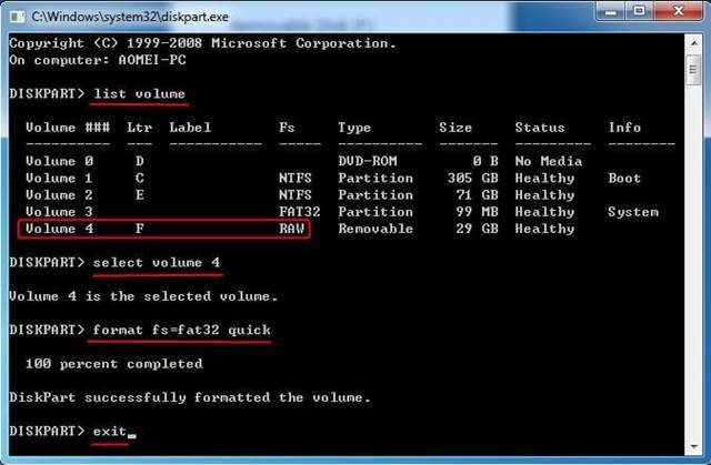 Come formattare la scheda SD utilizzando CMD Windows 10/8/7