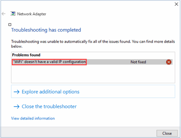 Come riparare il Wi-Fi non ha un errore di configurazione IP valido in Windows 10