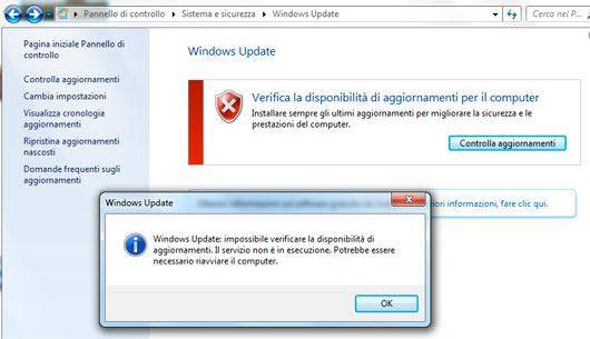 Il servizio Windows Update non è in esecuzione su Windows 10